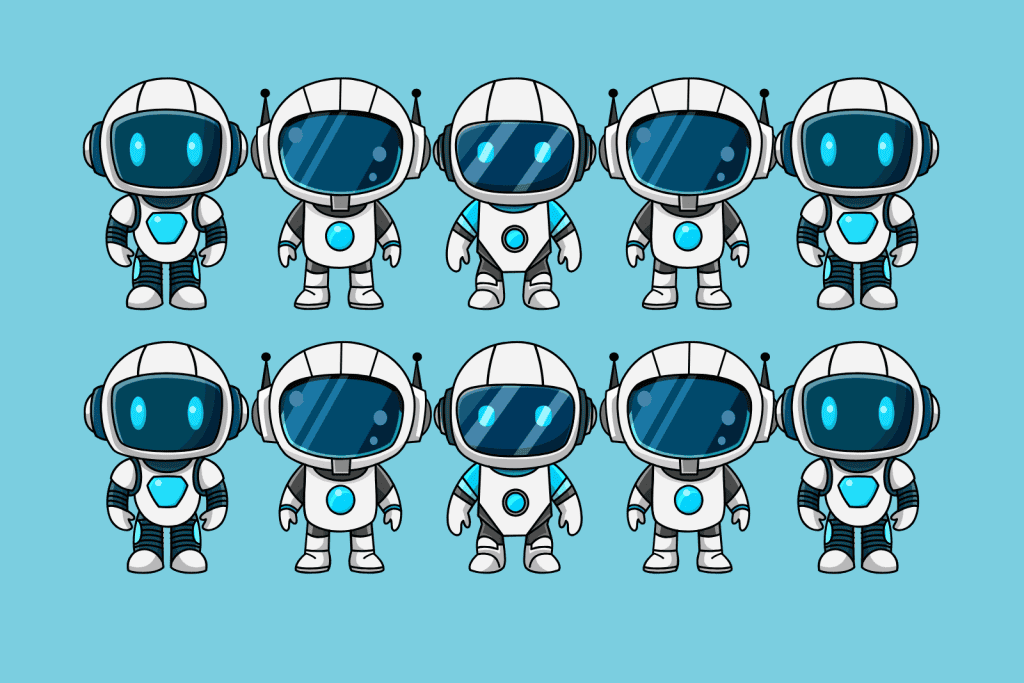 10 cartoon robots