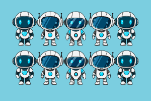 10 cartoon robots